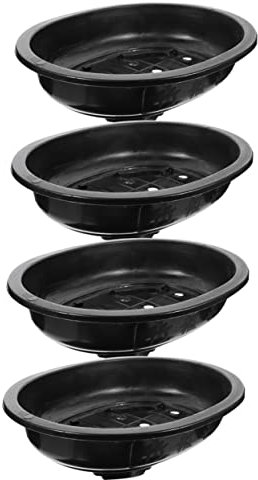 ABOOFAN 4 Stück Ovaler Blumentopf Plastikpflanzen Blumentopf Aus Keramik Kaktuspflanzen Bonsai-Baum-Topf Bonsaischalen Aus Kunststoff Bonsai-behälter Großer Saftige Schale Büro Verdicken