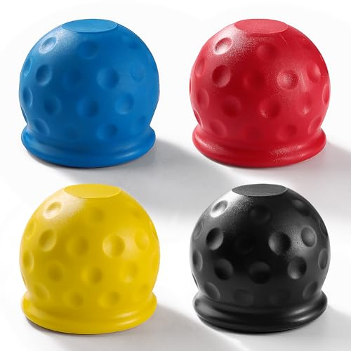 VooGenzek 4 Stück Kugelabdeckung für Anhängerkupplung, 50 mm Anhängerkupplung Schutzkappe, Kugelabdeckung für Universell, Weiche Gummi Anhängerkupplung Abdeckung, für Anhänger LKW RV