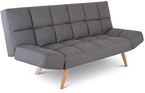 Raburg Schlafsofa Yara, 2-Sitzer Gästebett, Dunkelgrau, 180x110 cm | 2-Sitzer, mit Gästebett-Funktion, Armlehnen verstellbar, Klappmechanismus, Stoffbezug