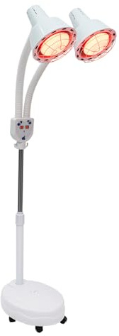 Atnhyruhd 275W Infrarot-Therapie Wärmelampe Doppelkopf Gesundheit Schmerzlinderung Physiotherapie Gesundheitsgerät für Muskelschmerzen 220V 360° verstellbarer Schlauch mit 6 Rollers