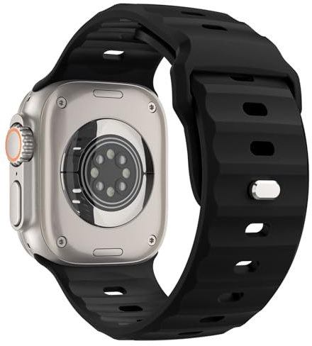 MoKo Ocean Band Compatible with Apple Watch Ultra 2 Band 49mm 45mm 44mm 42mm for Men Women,Outdoor Silicone Replacement Strap Sport Wrist band for iWatch Series 9 8 7 6 5 4 3 SE Ultra 2 1