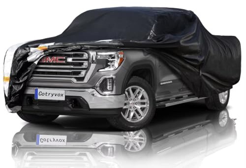 Heavy Duty Ram 1500/Ford F150/Silverado 1500 Truck Cover Waterproof All Weather, Outdoor Full Exterior Pickup Truck Cover, Rain, Sun, Wind Protection (Up to 242 in)