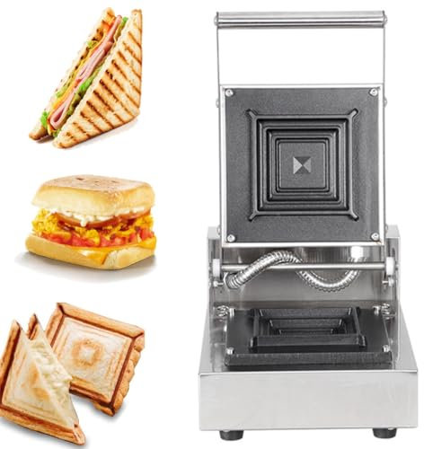 GAYAYAS Commerciale per Sandwich, Macchina per Waffle Macchina per Pressa per Sandwich Tostapane Temperatura Regolabile: 50~300 ℃ + Riscaldamento su Doppio Lato
