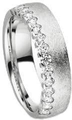 Kolibri Rings Damenring Eismatt 15 Zirkonia Steine Sterling Silber 925 Ring Ehering Verlobungsring Partnerring Freundschaftsring - Inkl. Gratis Gravur und Etui