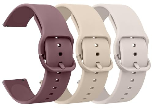 Amzpas Klockarmband i silikon, 3 st., 20/22 mm, med snabbspänne, ersättningsarmband, klockremmar, tillbehör, för kvinnor och män, 20mm