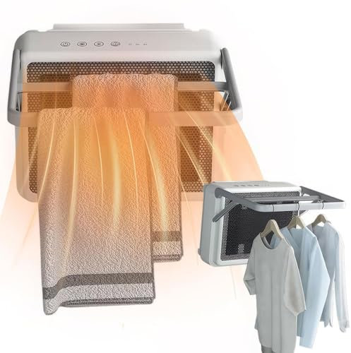 Termoventilatore da Parete, Termoventilatore da Bagno Scaldasalviette 2 in 1, Riscaldatore da Bagno in Ceramica Ptc con 2 Marce Aria Calda e Timer 1-4H, Riscaldatore da Bagno Impermeabile Silenzioso