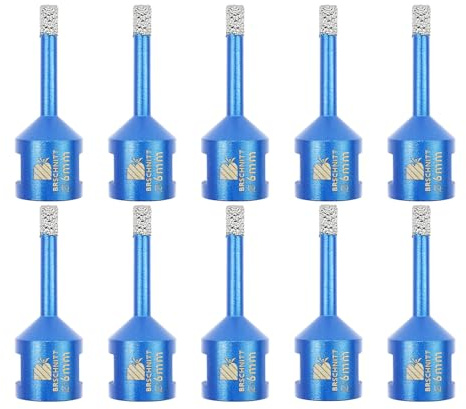 BRSCHNITT Diamond Core Drill Bit 6mm M14 10pcs Diamond Tile Hole Saw | For Tile Porcelain Stoneware, Ceramic Marble Granite Drilling