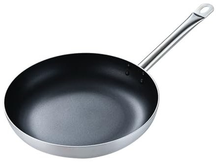 Nzzkoides Padella Antiaderente, Padella Antiaderente in Lega di Alluminio Addensato, Le Pentole Sono Adatte per Una varietà di Metodi di Cottura, Facile da Pulire(Size:40CM,Color:Manico in Acciaio)