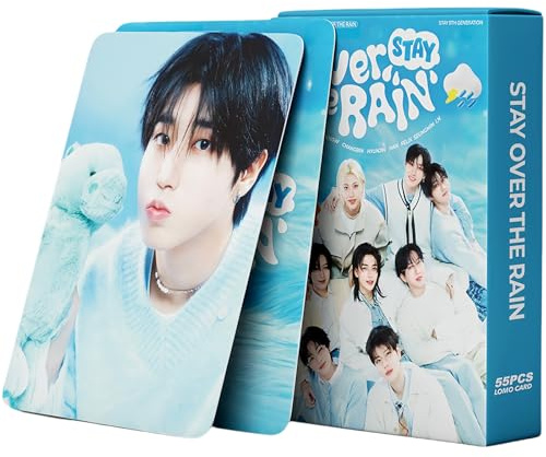 Stray Kids Photocards KPOP Stay Over The Rain Album Cards 55PCS Stray Kids 5th FanClub Photo Cards Giant Album HOP Greeting Card Straykids Merch