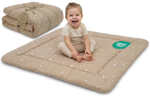 Lekmatta Krypmatta för Baby – Stor Spelmatta Golvmatta för Barn Perfekt för Barnrum Leksäng Mjuk Halkfri Baby Lekmatta Hopfällbar och Lätt att Rengöra Oeko-Tex-certifikat