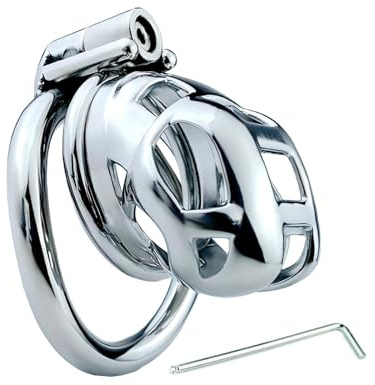Peniskäfig aus Metall Keuschheitskäfig mit Schraubverschluss und Entfernungswerkzeug Sex Spielzeug für die Männer Chastity Cage aus Rostfreiem Stahl zum Zurückhalten des Penis eines Mannes (45mm,L)