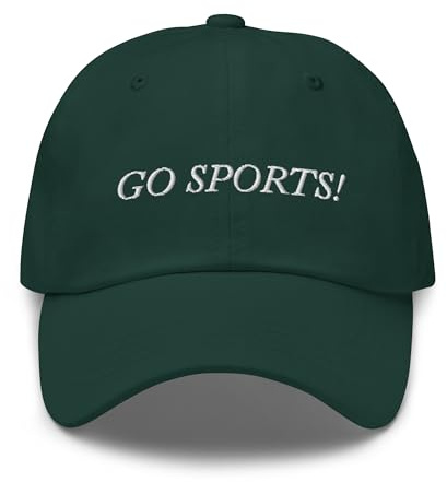 Last Night's Game GO Sports! Unisex Cotton Dad Hat, Green, Embroidered Baseball Cap, Adjustable Strap, Casual Sports Wear (Green)