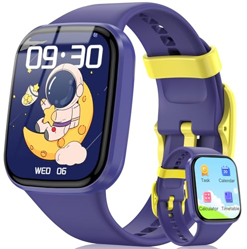 Kids Smart Watch for Boys Girls, HD Touch Screen Fitness Tracker with Heart Rate, Sleep Monitor, Activity, Pedometer, IP68 Waterproof SmartWatch with/without App, Gifts for Kids Ages 4-12 (Blue)