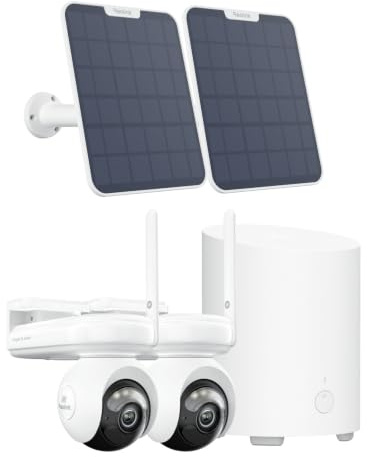 Reolink Altas PT Ultra 4K Solar Cameras 2-Pack + Home Hub Mini | Wi-Fi 6 PTZ Security Cameras with 355° Pan, F1.0 Imaging, Smart Detection and Local Storage