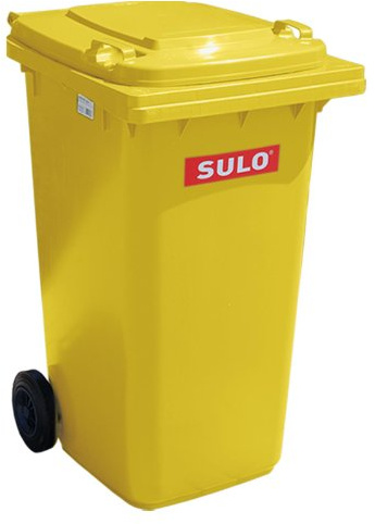 Contenedor de basura, volumen 80 litros, amarillo