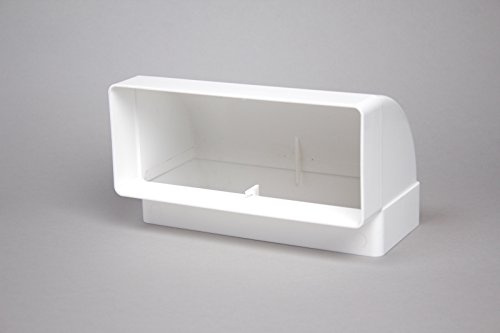 NaplesUK 220mm x 90mm Megaduct Flat Channel Ducting 90º Vertical Bend - White Plastic