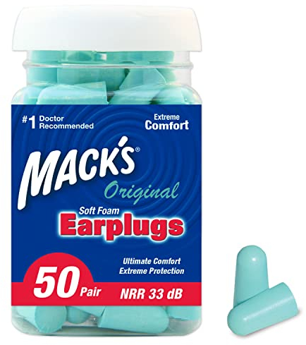 Mack's Ear Care Original Soft Foam Earplugs - Pack of 50 Pairs