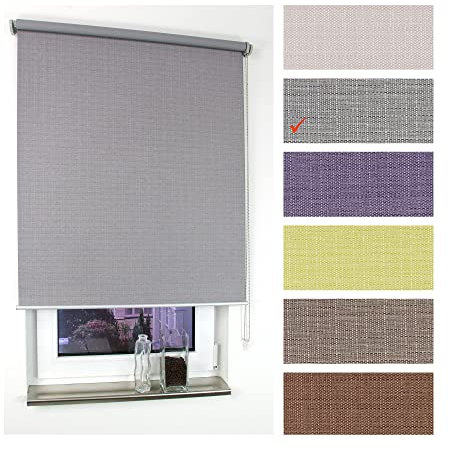 Liedeco Rollo Struktur Verdunkelung, Seitenzugrollo, Länge 175 cm grau, 142 cm x 175 cm (B x L)