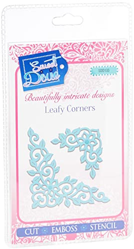 Sweet Dixie Leafy Corners Blätterecken Stanze, Metall, Grau, 7.3 x 7.3 x 0.1 cm