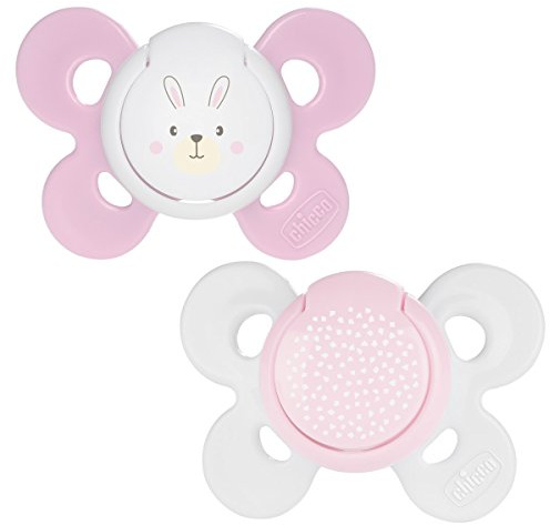 Chicco PhysioForma Succhietto Comfort 0-6 Mesi, Ciuccio Bimba con Tettarella in Silicone, Supporta la Respirazione Fisiologica e il Corretto Sviluppo della Bocca, Rosa in Colori Assortiti, 2 pezzi