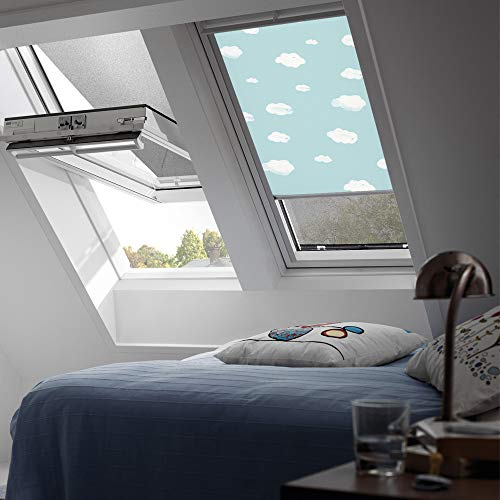 VELUX Original Verdunkelungsrollo Rollo für GGL, GHL, GTL, GPL/P06 und 406/GGU, GHU, GTU, GPU/P06/Stofffarbe Disney 4660/Blauer Himmel/DKL P06 4660S