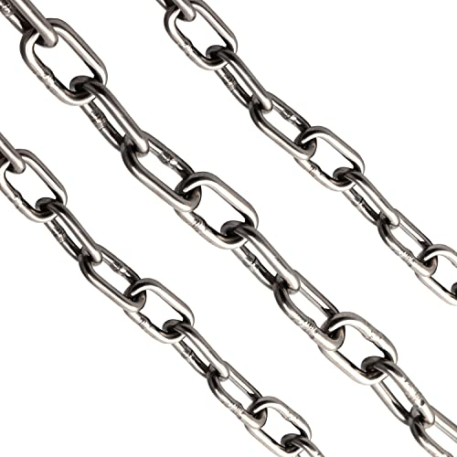 OPIOL QUALITY® Kette Kurzgliedrig 6 mm DIN 766 (10 Meter) aus Edelstahl A4 V4A Rundstahlkette Edelstahlkette Eisenkette Gliederkette Stahlkette Ankerkette