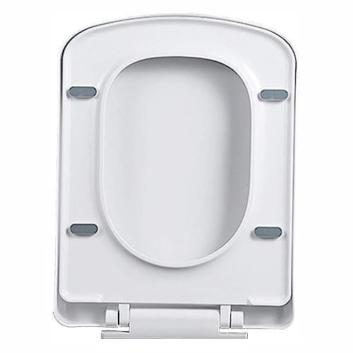 BMWJYLPM Square Toilet Lid, Rectangular Toilet Seats Cover Quiet Soft Close Toilet Seat, Square Toilet Lid, Elongated Soft Close Toilet Seat No Slam for Bathroom,03a