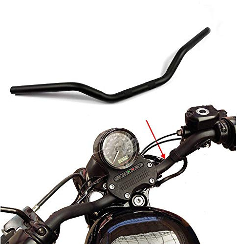 Motorcycle Hanger 1 inch 25mm Ace Cafe Racer Clubman Handlebar Handle bars handlebars Bar compatible with Harley Sportster XL883 XL1200(Black Low)