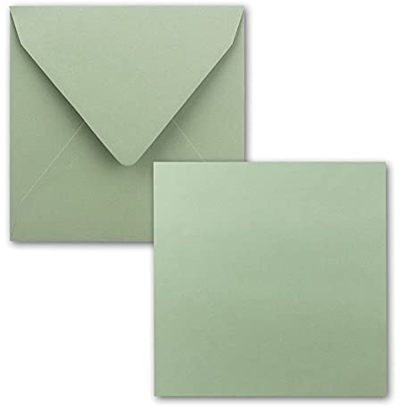 Quadratisches Einzelkarten-Set - 15 x 15 cm - mit Brief-Umschlägen - Eukalyptus - 25 Stück - für Grußkarten & mehr - FarbenFroh by GUSTAV NEUSER