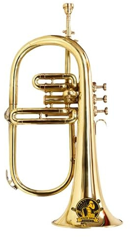 Sound Saga® Flügelhorn 3 Ventile BB Pitch Premium Messing Qualität inkl. Mundstück und Tragetasche (BRASS)