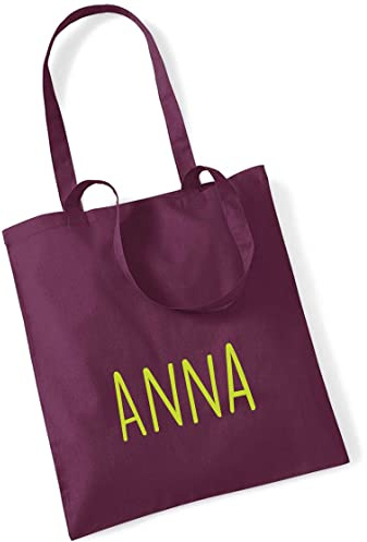 minimutz Jutebeutel bedruckt mit Name groß | Stofftasche Baumwolle inkl. Namensaufdruck für Jungen & Mädchen | Personalisierter Kinder-beutel Tragetasche für Krippe, Kindergarten, Schule