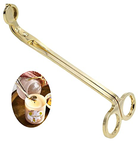 CC wonderland zone Coupe-Mèche de Bougie,Ciseaux Coupe-Mèche,Coupe-Mèche en Acier Inoxydable,Doré