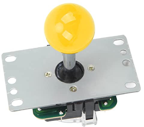 Pasamer Arcade Joystick Game Stick Kit Heat Resistant USB Cable Separate Detachable Ball for Laptop (Yellow)
