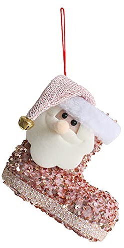 Personalisiert 3D Handgefertigt Nikolausstiefel Wandbehang Pailletten Dekoration Süßigkeiten Socken Weihnachtssüßigkeiten Ornamente Weihnachtsstrümpfe Personalisiert Nikolausstrumpf