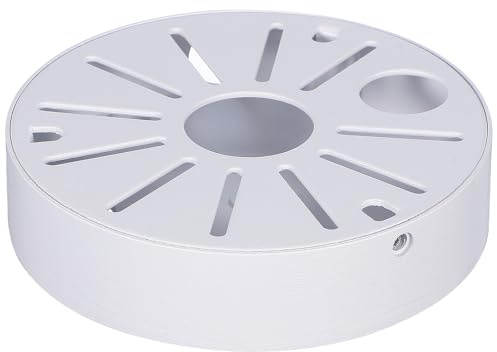 VILLCASE Dome Camera Junction Box, Aluminum Alloy CCTV Base Box Hide Cable, Universal Security Camera Junction Mounting Bracket for Outdoor and Indoor, 135mm Diameter, Multi-hole Installation (White)