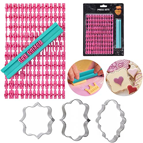 Cortadores de Galletas,Cortador Galletas,Galletas Personalizadas,Molde Galletas,Moldes Letras,Sellos Letras,Cortador de Galletas Rectangular con Marcador de Letras,Molde de Galleta del Alfabeto Número