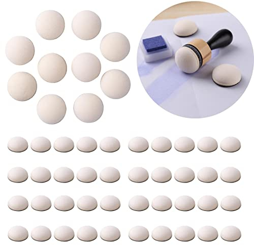 Briartw 50 Stück Mini-Tintenmischschäume, runde Ersatz-Schaumstoff-Pads, gewölbte Schaumstoff-Pads für Kartenherstellung, Prägung, Malerei, Rendering