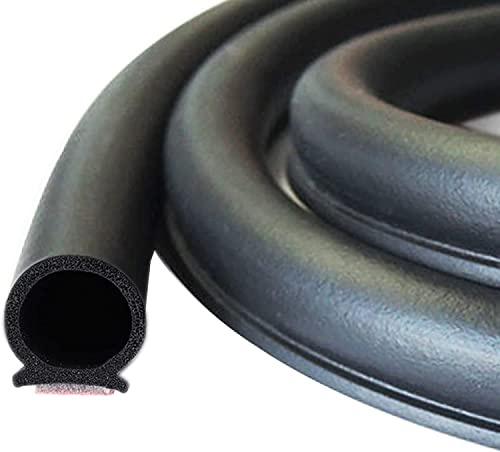 SHITOARIAR 2 Pack 5M Car Door Seal Strip D-type Rubber Seal Strip for Door Window Automotive Rubber Draught Seal Weatherstrip for Car Window Door Soundproofing Engine Cover
