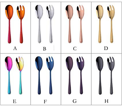 Tablespoons Kitchen Spoon Stainless Steel Golden Large Big Spoons Forks Utensils Creative Long Handle Cutlery Serving Spoon (Color : F)