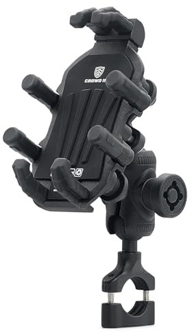 Shkalacar Motorrad Handyhalterung, 360° Verstellbare Drehung Telefonhalterung mit Vibrationsdämpfer, Diebstahlsichere Lenker Halter für 6-8,5cm Smartphones(Lenkerhalterung)