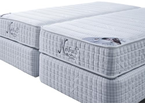 Nobus Dual Matratze 180x200 cm | 25 cm Höhe | 7-Zonen-Taschenfederkernmatratze | 2 Härtegrade integriert Medium & Fest | Antibakterieller Bezug | Orthopädisch | Öko-Tex & CertiPUR Zertifiziert