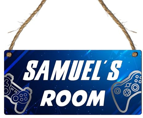 Personalised Gaming Room Sign for Kids - Custom Name Door Plaque - Gamer's Room Decor - 12 Unique Designs - Customised Nameplate for Bedroom Door - Ideal for Boys and Girls (Design 2)