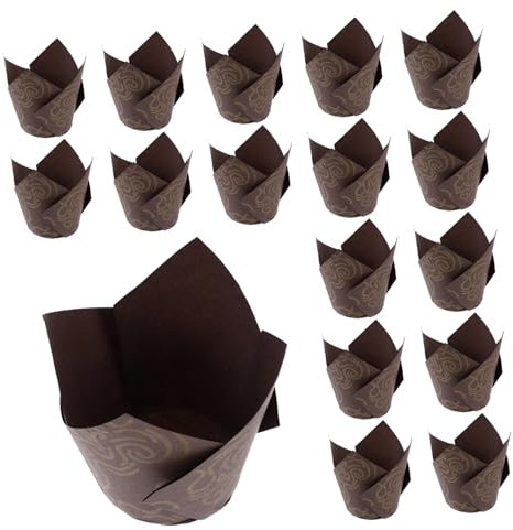 BEBEMOKO 250pezzi Pz Pirottini Tulipani Per Muffin e Cupcake Design Creativo Per Feste e Occasioni Speciali Confezione Da Pz Carta Greaseproof