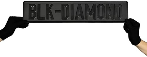 Custom Black on Black European License Plate Home Decor Metal Art Personalized Front Delete Interior Funny Car Gift Nameplate (Black text)