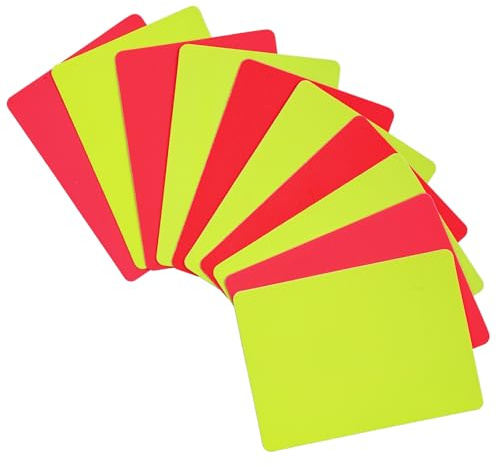 Qianyu 10 carte professionali per arbitro di calcio, carte di avvertimento per arbitro di calcio, carte giudice, accessorio per giudice, espulsione, ritardo, gioco, giudice, carte, per competizioni