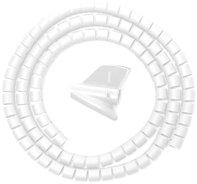 ERQIAO Kabelschutz, Kabel-Organizer, Management-Rohr, flexible Drahtwickelschnur, Spiralschlauch, Bürokabelhülse, Abdeckung, 2 m (16 mm x 2 m, weiß)