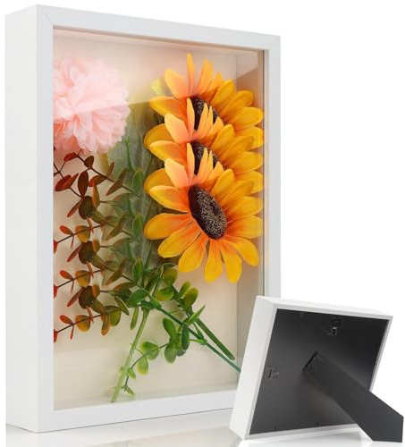 TXXATX A4 3D Bilderrahmen zum Befüllen 29.7x21x3 cm Bilderrahmen Tief zum Befüllen mit Transparente Acrylplatte für Desktop Wand Objekte Fotos Hochzeitsstrauß DIY - Weiß