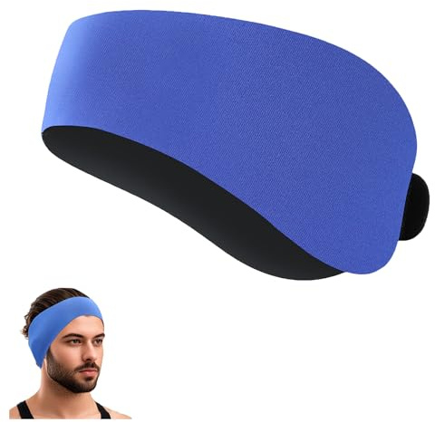 Swimming Headband for Kids Adults Adjustable Doctor Recommended Waterproof Swim Ear Band Protection to Keep Water Out and Hold Ear Plugs in-Water for Surfing,Diving,Pool,Showering,and Beach(Blue)