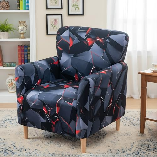 LiveGo Stretch Bankett-Sesselhusse, gestrickte Stuhlbezüge mit Armlehnen, rutschfester wasserdichter Stuhlbezug für Wohnzimmer, Büro, Empfang und haustierfreundlicher Möbelschutz (Farbe Q)