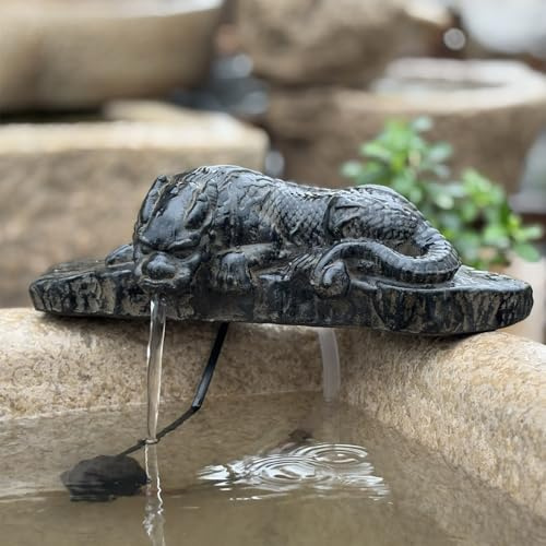 ZYZSY Cracheurs d'étang, Fontaines pour bassins d'animaux, Décoration d'étang Peinte à la Main, Sujet Cracheur pour Donner Vie à Votre Bassin de Jardin